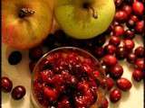 Verrine de pommes chaudes aux cranberries et sirop d'érable