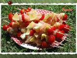 Brochettes de poulet citron tomates cerises