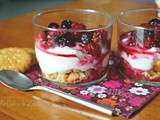 Verrine fruits rouges, mascarpone et palet breton