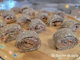 Roulés de Galettes Sarrasin Saumon et Fromage Ails et Fines Herbes