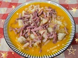 Velouté de Potimarron au Fromage et bacon accompagné de ses croûtons de Pain