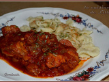 Goulash de porc et mahlknepflas