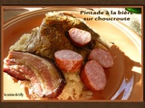 Pintade à la bière sur choucroute