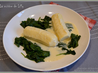 Quenelles de brochet, épinards et sauce au comté