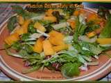 Salade mesclun et kaki