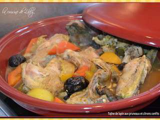 Tajine de lapin aux citrons confits et pruneaux