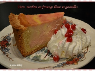 Tarte marbrée au fromage blanc et groseilles