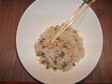 Ramen aux crevettes et aux petits pois