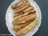 Saucisses au roquefort et aux noix en pâte de pommes de terre