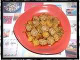 Tajine de boulettes de boeuf aux poivrons et courgettes