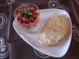 Tartare de tomates au basilic et taboulé