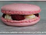 Grand macaron spécial maman : framboise et crème diplomate (fête des mères)