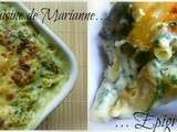 Gratin de Macaronis, Fromage, Courgettes et Epinards