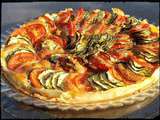 Tarte extra fine aux courgettes, tomates mozzarella