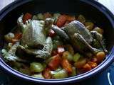 Tajine de pigeons aux légumes de saison