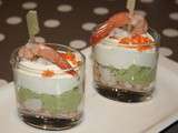 Verrine d'avocat aux crevettes