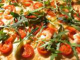 Pizza crevettes et roquette