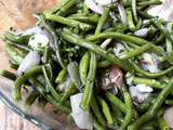 Salade tiède d’haricots verts à l’échalote confite ou rôtie