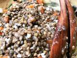 Salade tiède de lentilles aux carottes