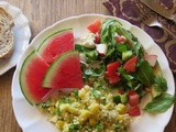 Assiette canicule et taboulé doré