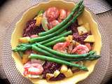 Assiette gourmande aux asperges et aux crevettes