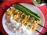 Brochettes de crevettes au lait de coco