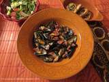 Moules au chorizo, toasts au beurre de champignons