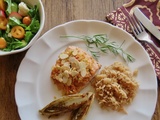 Pavés de truite, enrobage aux amandes et au quinoa