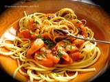 Spaghettis aux crevettes, sauce rosée