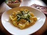 Tortellinis au fromage, sauce asperges et estragon