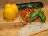 Mise en bouche poivrons et courgettes, À l’italienne