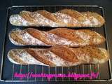 Baguettes aux graines de sésame, aux graines de lin brun et au levain