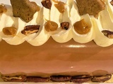 Bûche banane caramel et noix de pécan