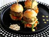 Mini burger veggie aux légumes et quinoa, sauce citronnée