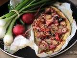 Tarte aux radis roses comme une pizza