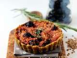 Tartelette tomate et thon, sarrasin et romarin