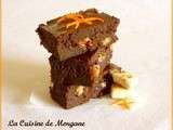 Brownie au chocolat et nougat, parfumé à l'orange