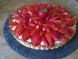 Tarte aux fraises sur crème diplomate