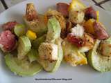 Gratin de courgettes avec charcuterie et fromage