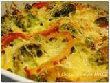 Gratin de Brocoli et Poivron rouge au Curcuma {Elle cuisine... mais elle lit aussi...}