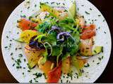 Salade aux Agrumes, Avocat, Crevettes et Truite fumée