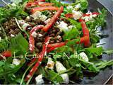 Salade de Lentilles, Roquette, Fêta et Poivron rouge