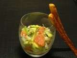 Verrine de crabe & avocat aux agrumes & vinaigrette au gingembre