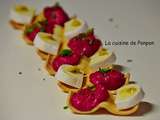 Amuse bouche en double vague de fromage et betterave rouge