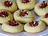 Biscuit au presse agrume à la crème de pistache et son coeur à la confiture de lait cacao et noisettes