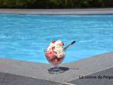 Glace à la fraise parfumée à la liqueur de basilic