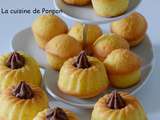 Muffin au lait de coco garni de ganache choco