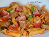 Saucisse et penne sauce tomate