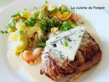 Steak parfumé au bleu de chèvre et cuit à basse température