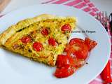 Tarte au fromage d'abbaye, lardons et tomates cerises